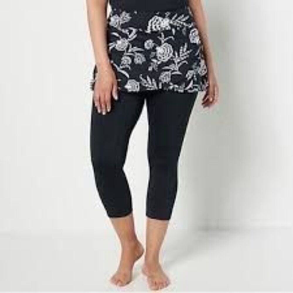 Lands' End High Waisted UPF 50 Skirted Swim Leggings Size: L NEW NWt
